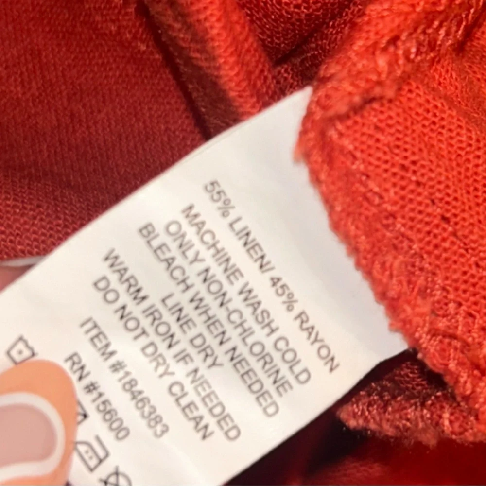 Briggs‎ NWT Women's Elastic Waistband LINEN Shorts In Orange, XXL Style 1846383